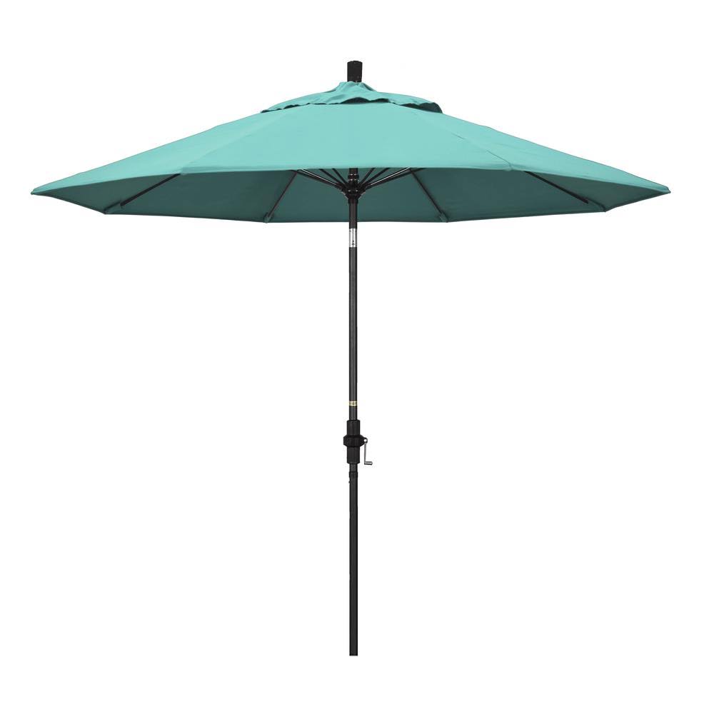 9 ft. Matted Black Aluminum Market Patio Umbrella B257309