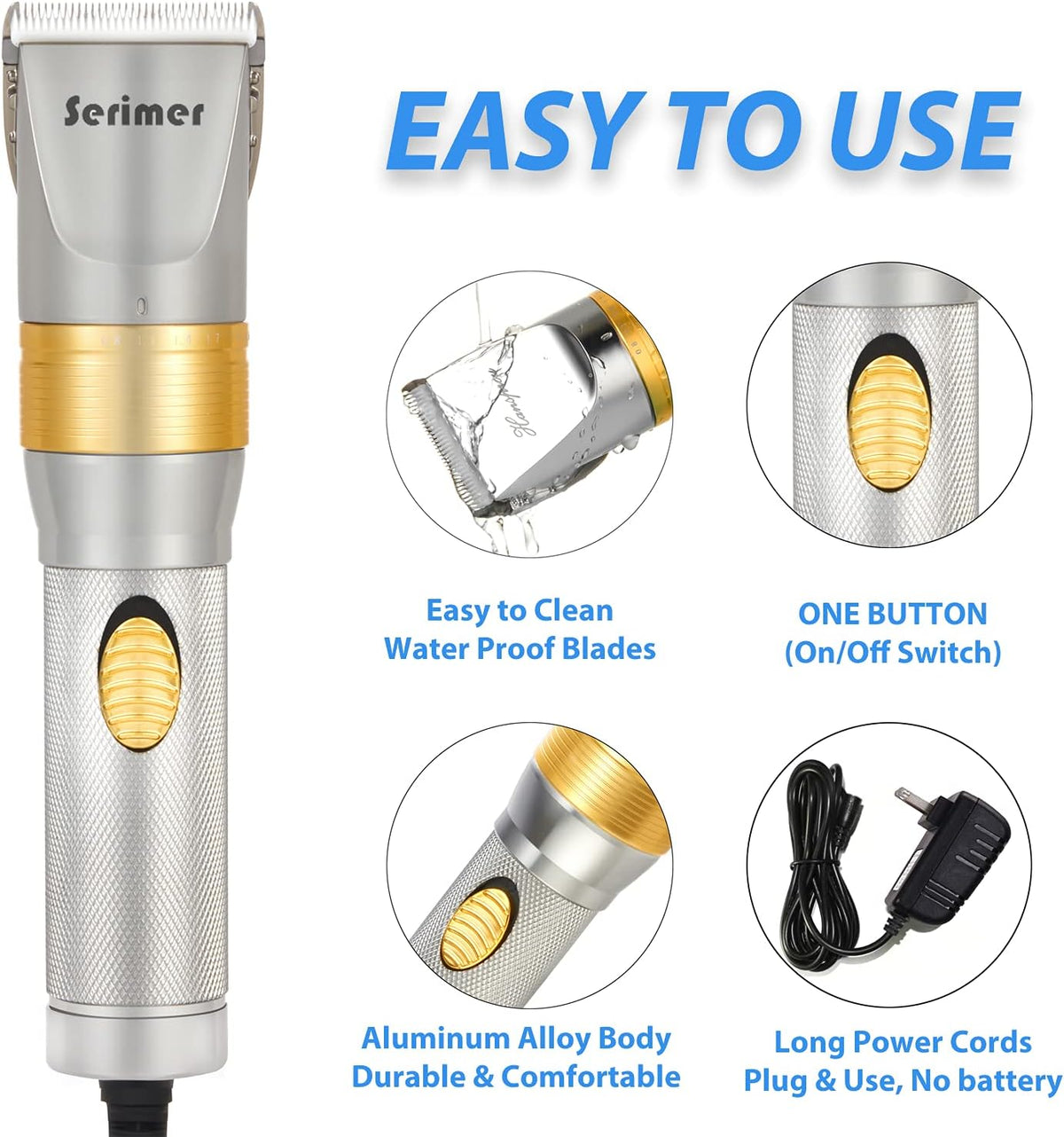 Plug-in Dog Grooming Kit Low Noise Pet Hair Trimmer C679