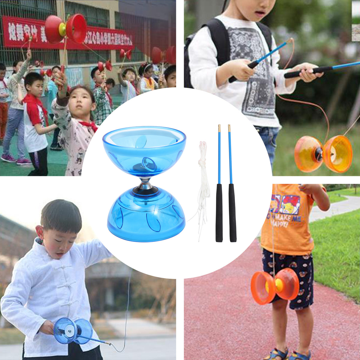Yoyo Bearing Carnival Unresponsive Beginners Fitness Set Juggling Stick Prize Game I2033