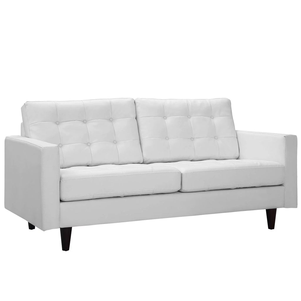 White Bonded Leather Loveseat Y6000