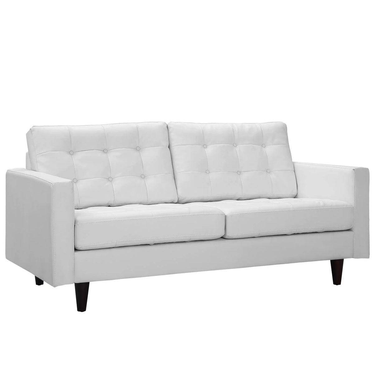White Bonded Leather Loveseat Y6000
