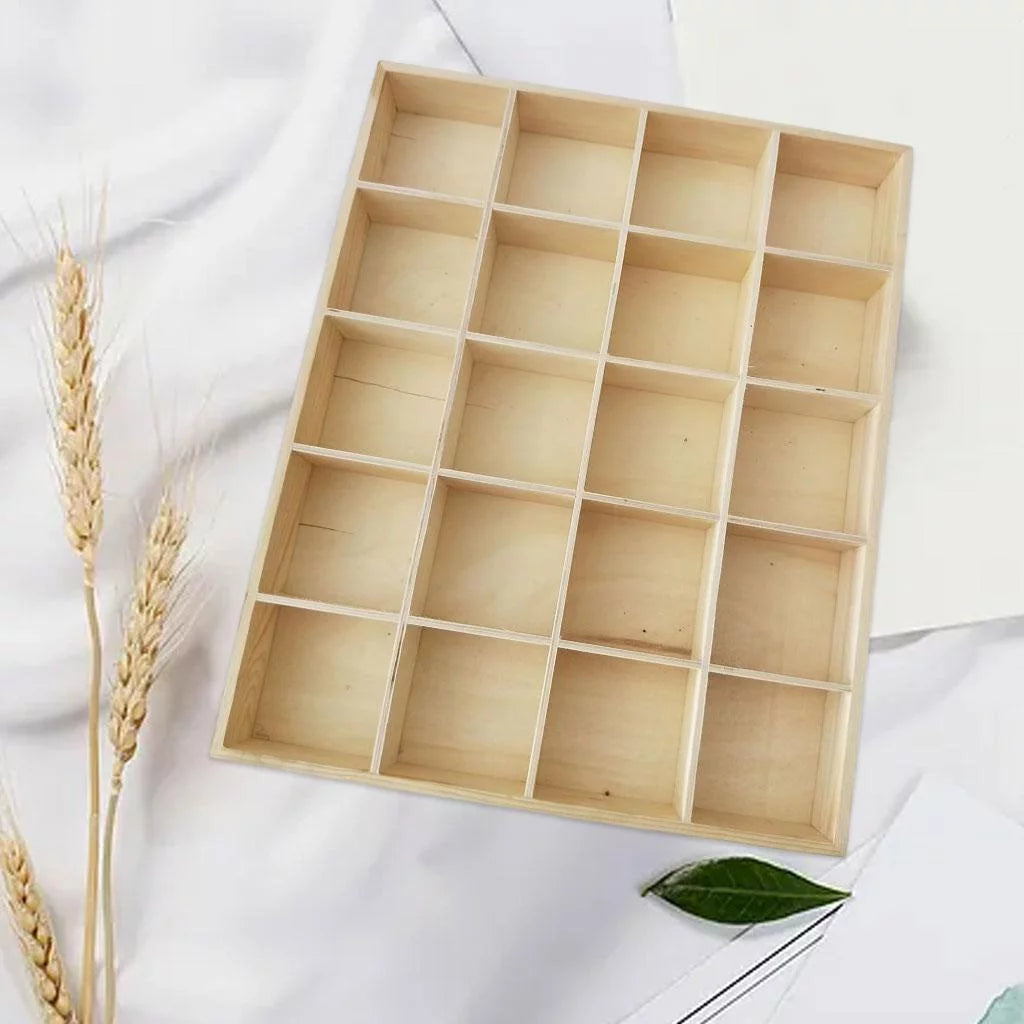 Wooden Multi Grids Storage Box B448