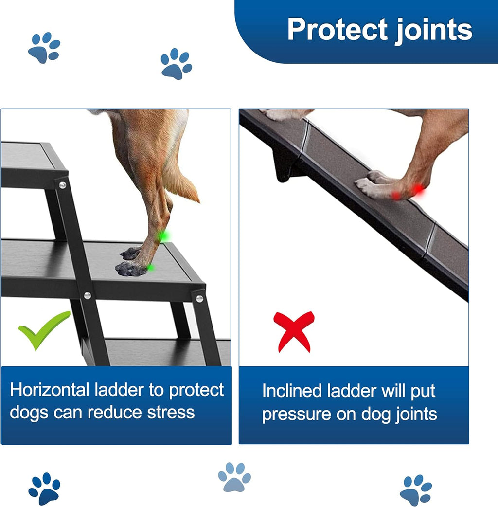 Foldable Aluminum 6 Step Dog Stairs with Nonslip Surface W4330