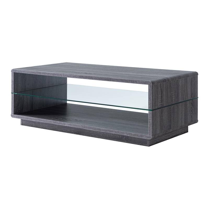 3-Piece Wood Coffee Table Set in Distressed Gray V8898