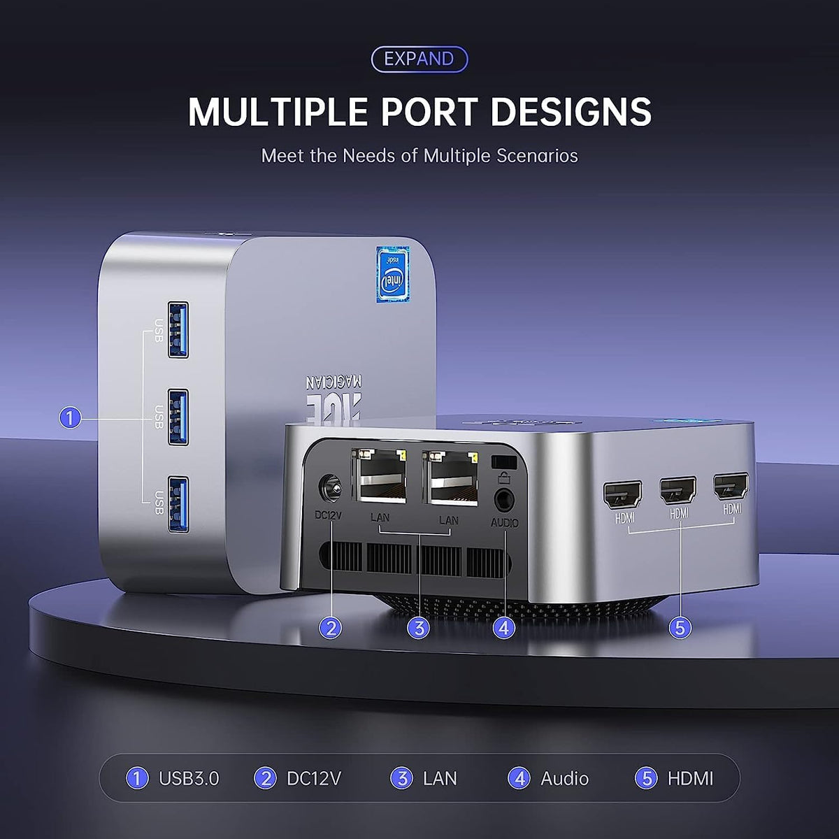 Mini PC Intel 12th Gen N95 16GB LPDDR5 512GB M.2 SSD G4835