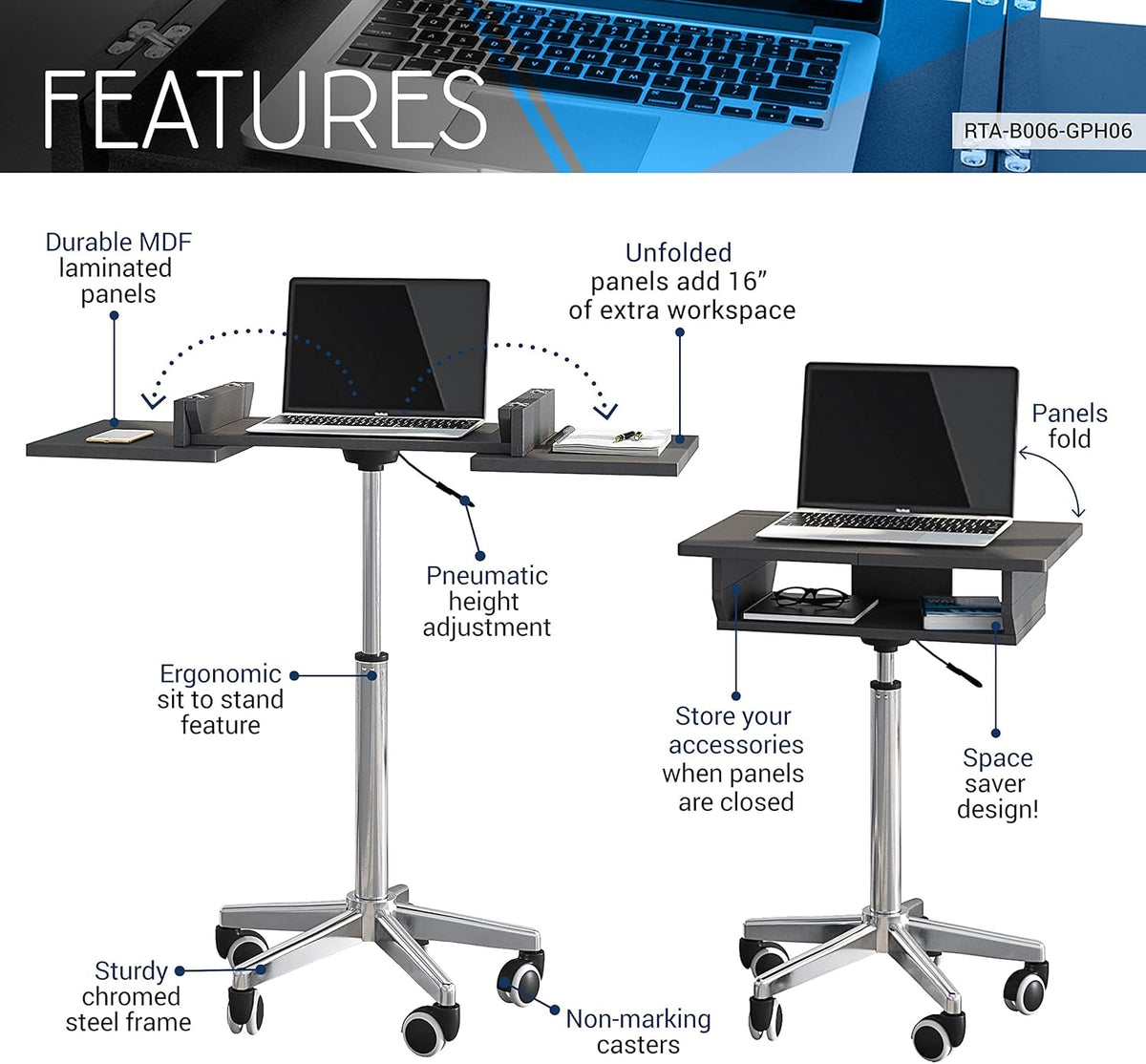 Foldable Table Laptop Cart N544