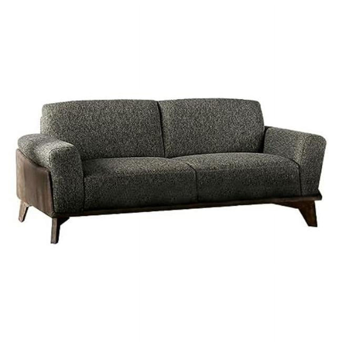 Brown & Gray Fabric Sofa with Wood Legs P34799