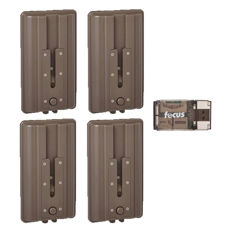 Battery Booster for Trail Cameras 4-Pack with USB Reader E2077