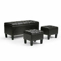 Faux Leather 3 Piece Storage Ottoman in Brown T895058