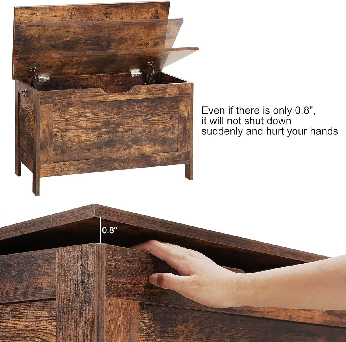 Rustic Brown Lift Top Storage Chest J521
