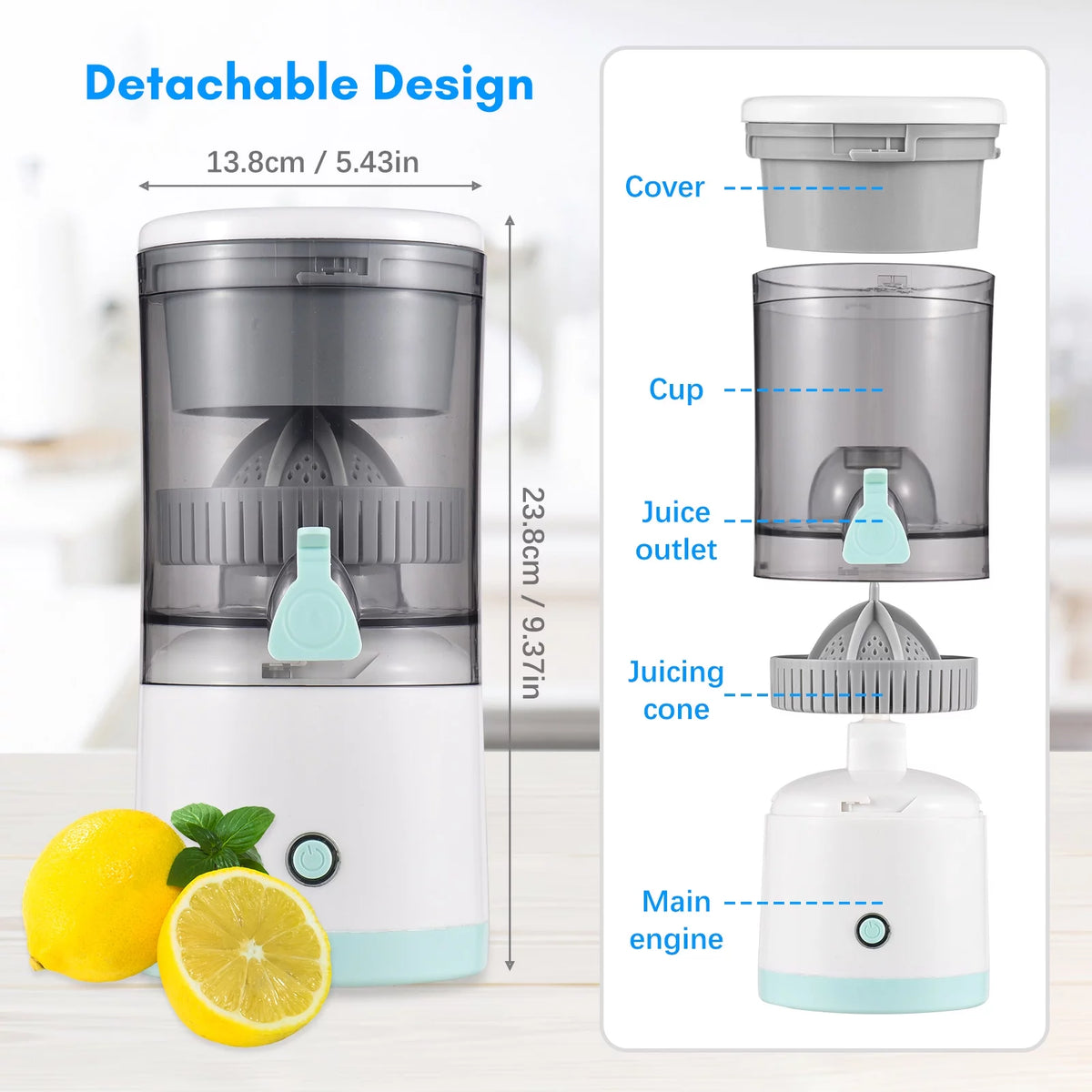 Electric Orange Juice Squeezer Portable Citrus Juicer I36423