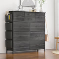 Black 10 Drawer Fabric Dresser P1635