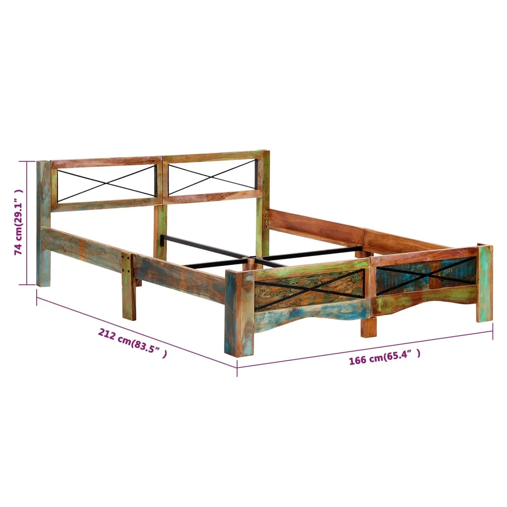 Solid Reclaimed Wood Bed Frame 63"x78.7" N80405