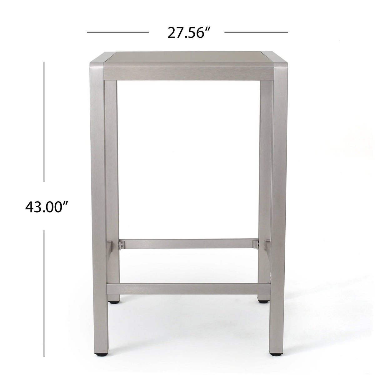 Square Aluminum Bar Table with Glass Top E67790