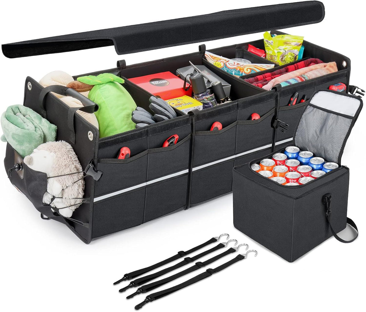 Large Collapsible Car Trunk Organizer with Cooler Bag H627852