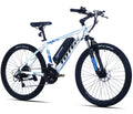 26" White Electric Mountain Ebike with 350W Motor, 21-Speed Gears J75145