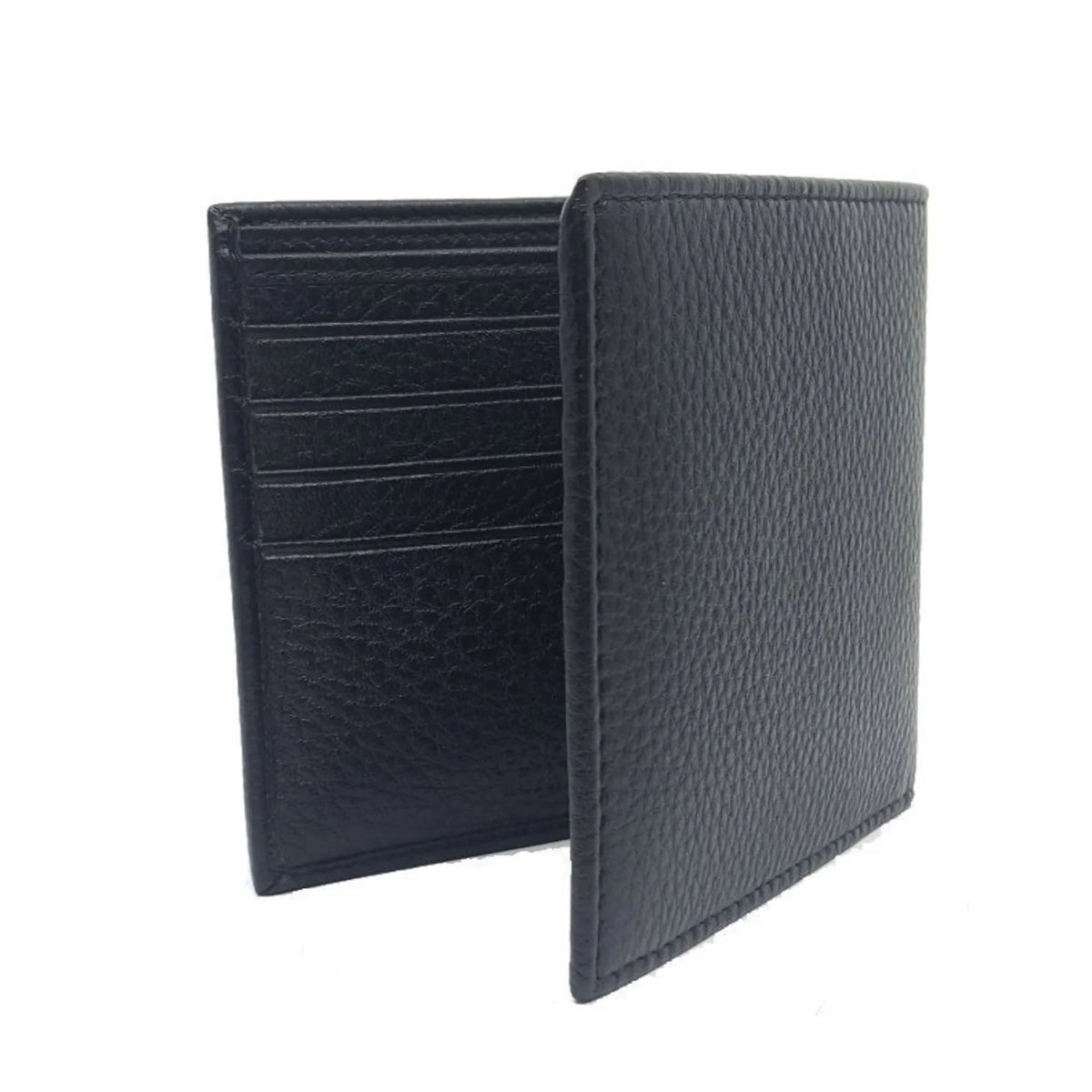 Black Grain Leather Wallet W1920