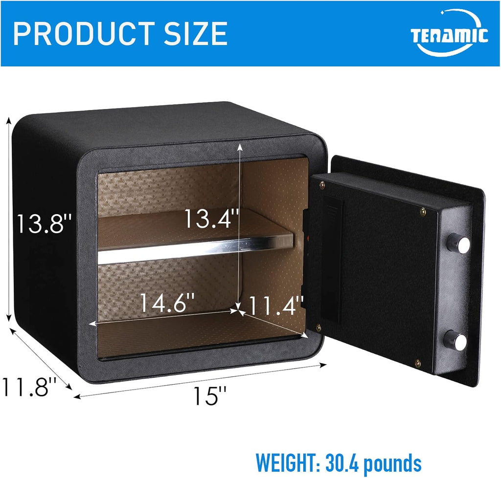 Black Biometric Fingerprint Safe Box, Solid Alloy Steel Z226