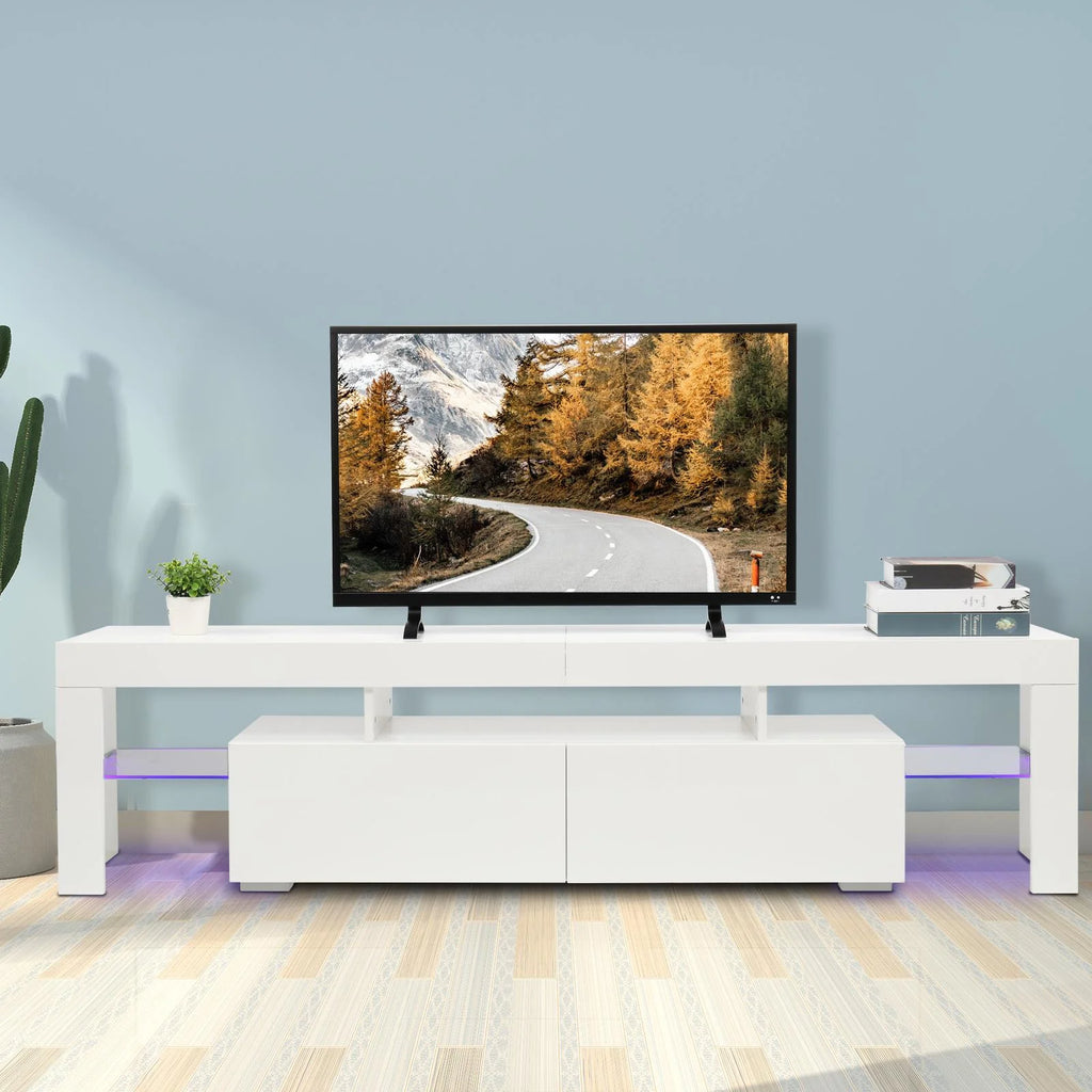 High Gloss TV Stand Cabinet with 2 Storage Drawers X5407