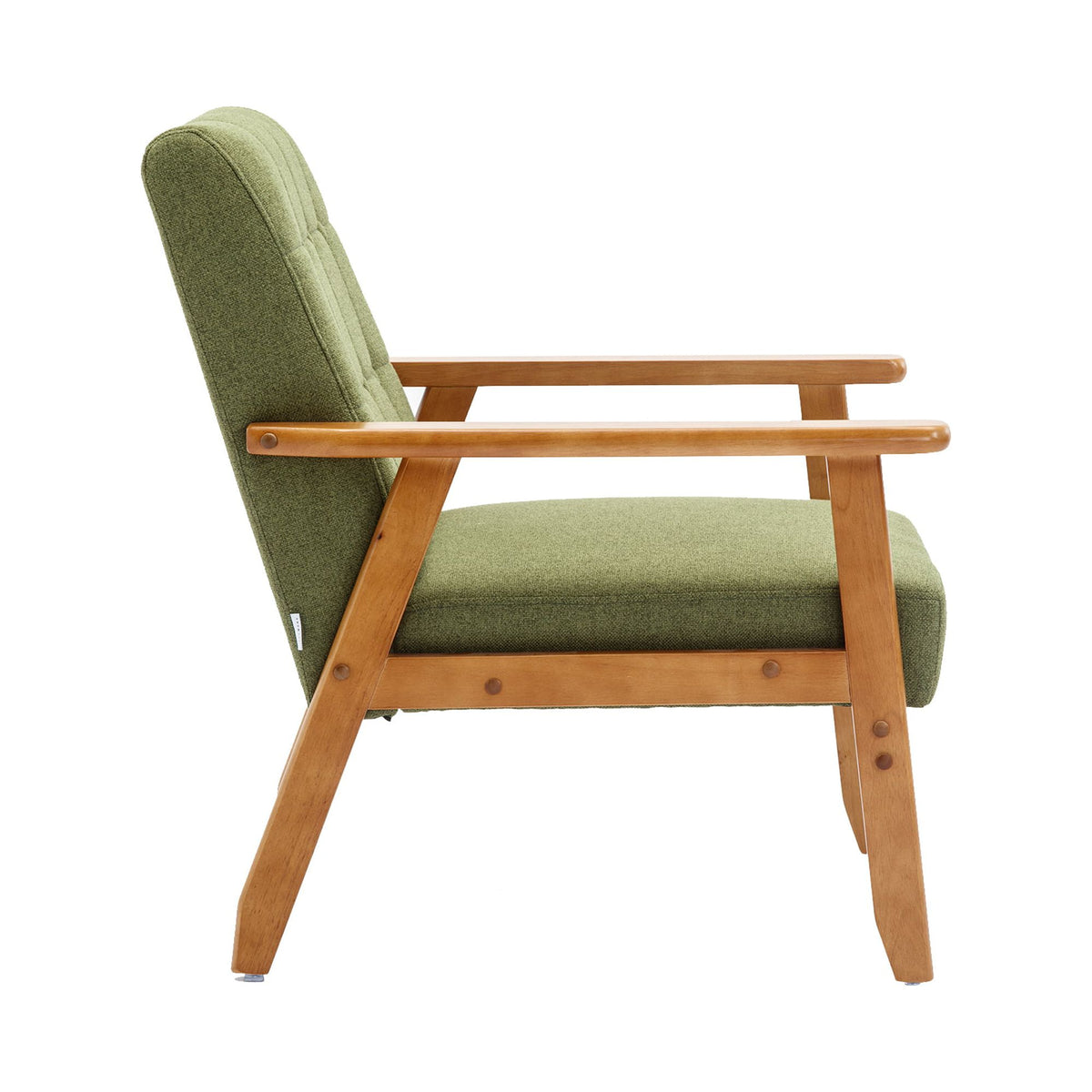 Accent Chairs Set of 2 with Side Table, Wood and Fabric Armchairs P35353
