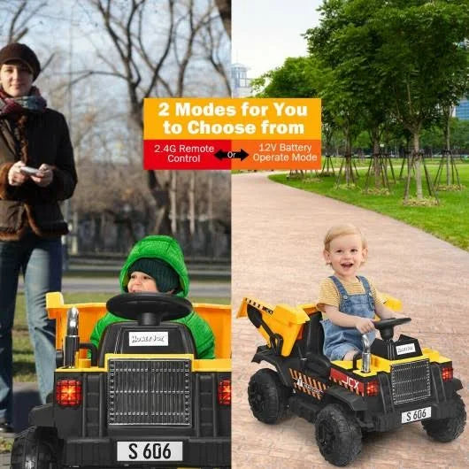 12V Battery Kids Ride on Dump Truck with Electric Bucket U67343