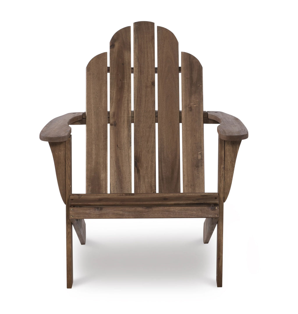 Slatted Wooden Outdoor Chair with Arched High Backrest L49310