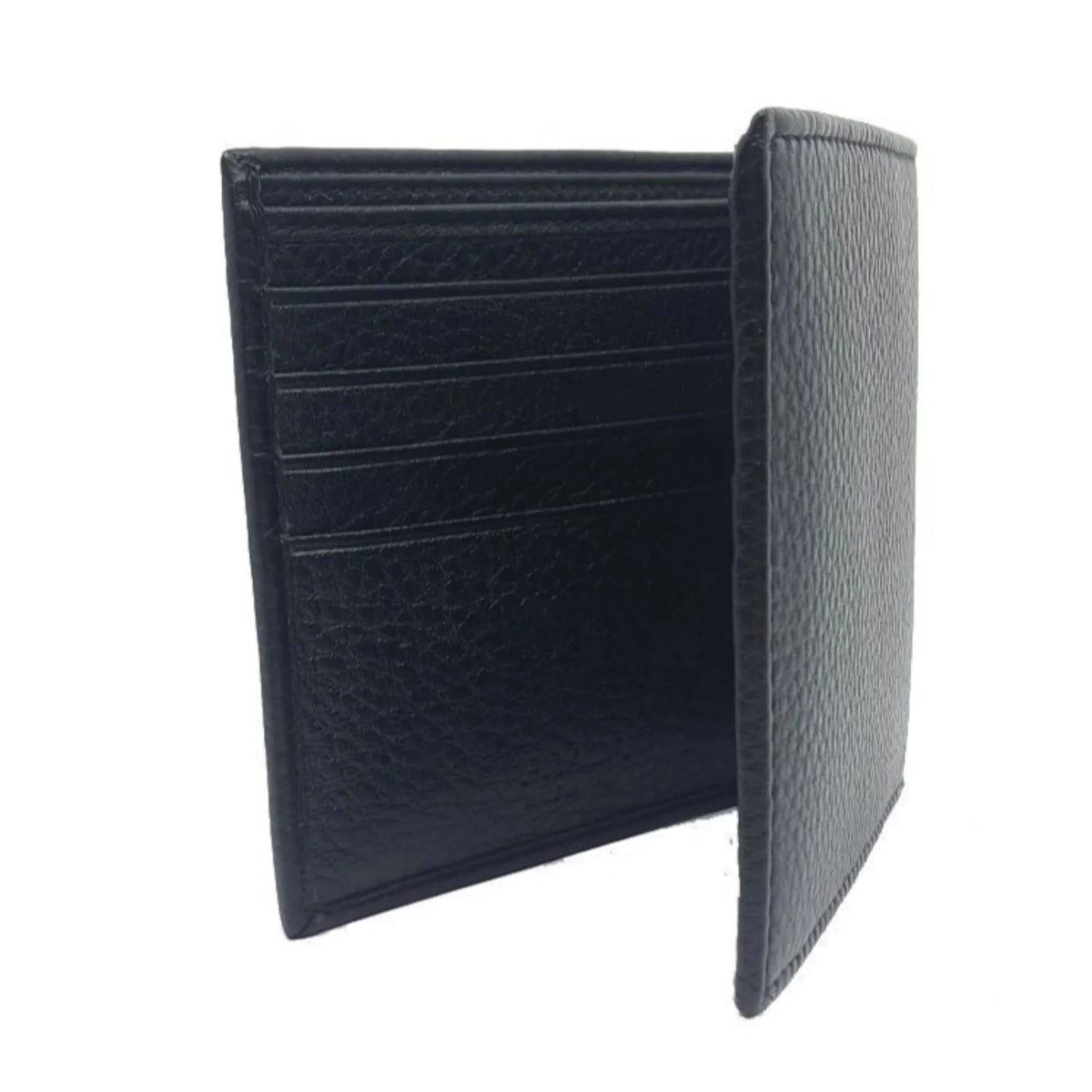 Black Grain Leather Wallet W1920