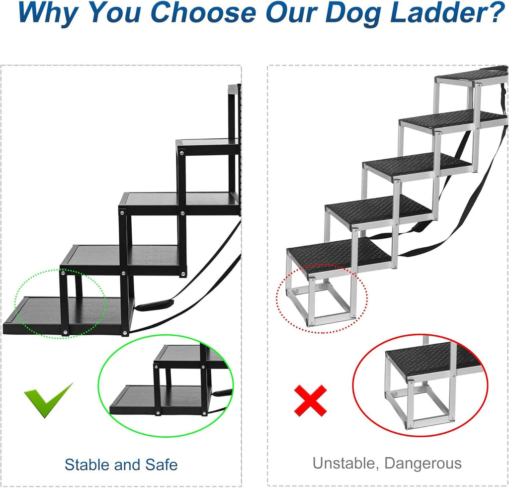 Foldable Aluminum 6 Step Dog Stairs with Nonslip Surface W4330