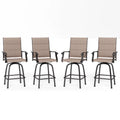 2Pcs Outdoor Metal Swivel Bar Stools O74733