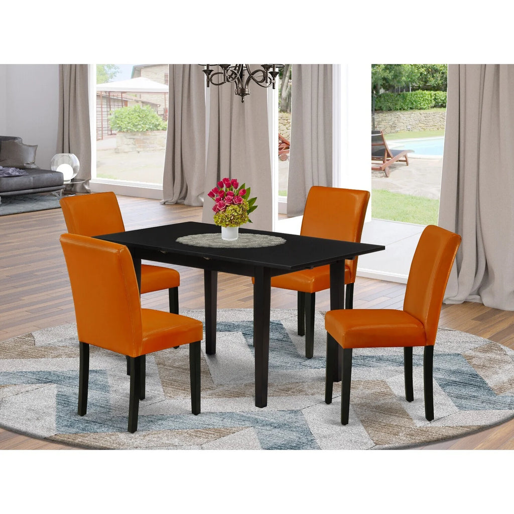 5-Pc Wood Dining Table Set with 4 Padded Chairs F54757