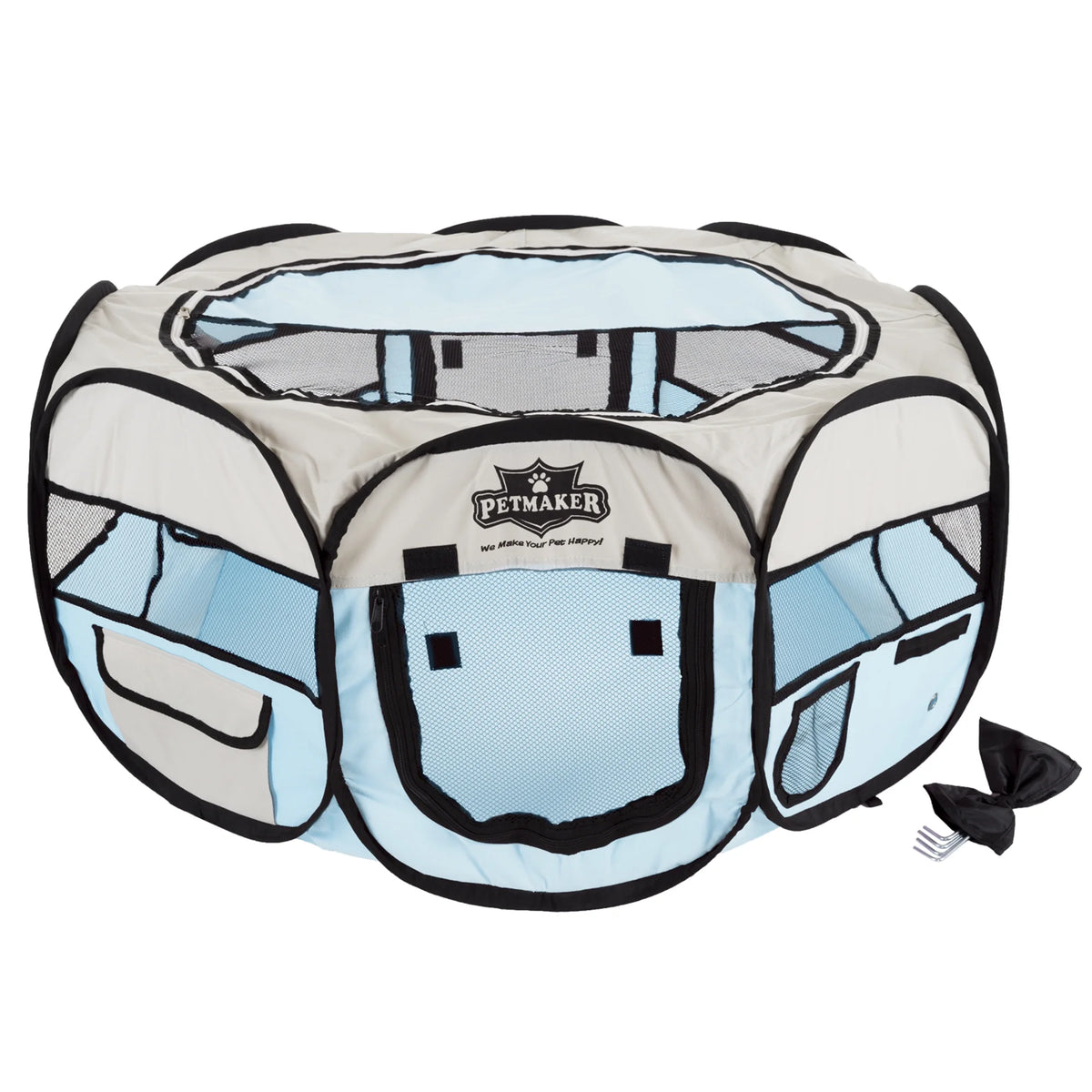 Blue Pop-Up Dog Crate with Carrying Bag W841929