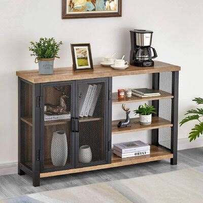 Industrial Bar Cabinet with Doors R27913