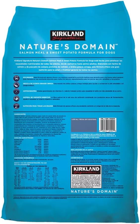 Grain-Free Salmon Meal & Sweet Potato Formula for Dogs, 35 LB A9722
