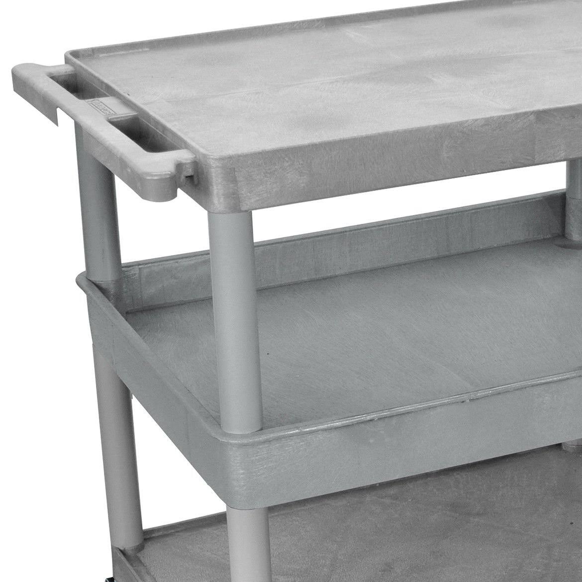 3 Shelf Gray Tub Cart X957002
