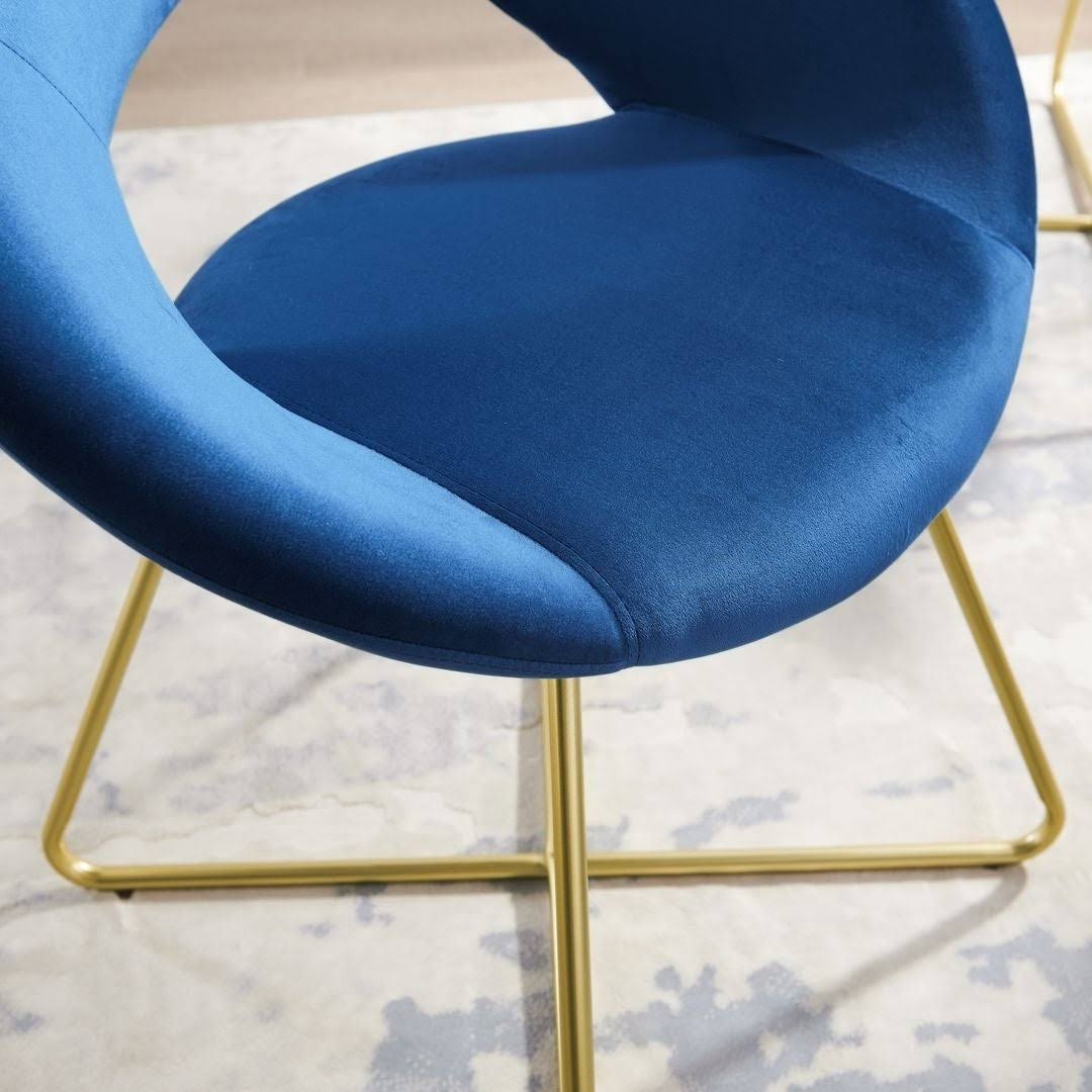 Blue Velvet Accent Chairs (Set of 2) F707599