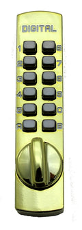 Mechanical Keyless Surface Mount Hook Bolt Sliding Door Lock Bright Brass Z3646