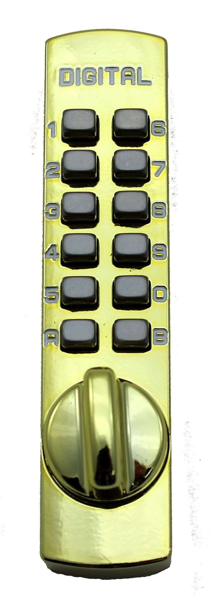 Mechanical Keyless Surface Mount Hook Bolt Sliding Door Lock Bright Brass Z3646