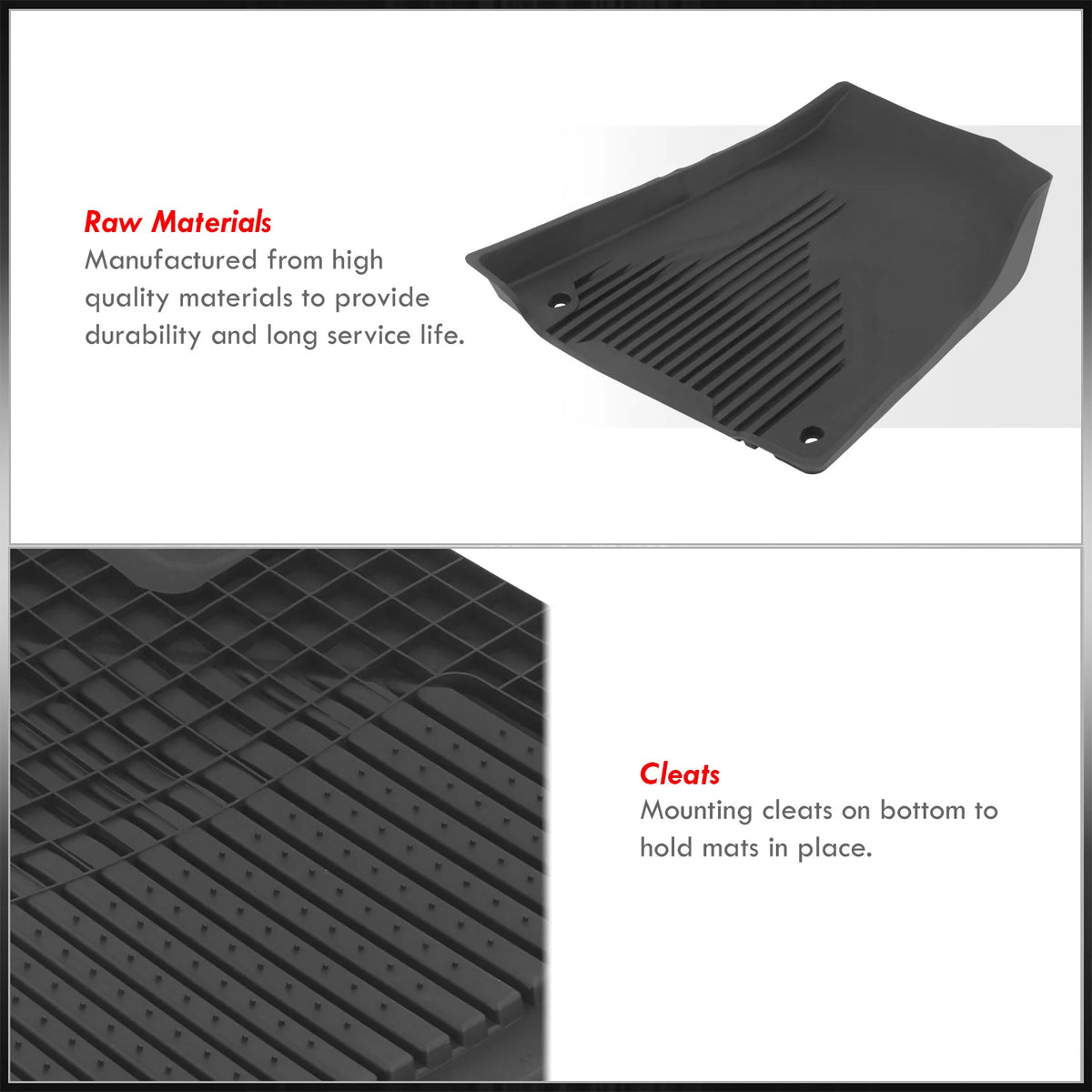 All Weather Heavy Duty Rubber Floor Mats Liner Front & Rear Set O371