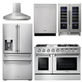 48 Gas Range, Range Hood, Refrigerator with Water and Ice Dispenser, Dishwasher, Wine Cooler G87980