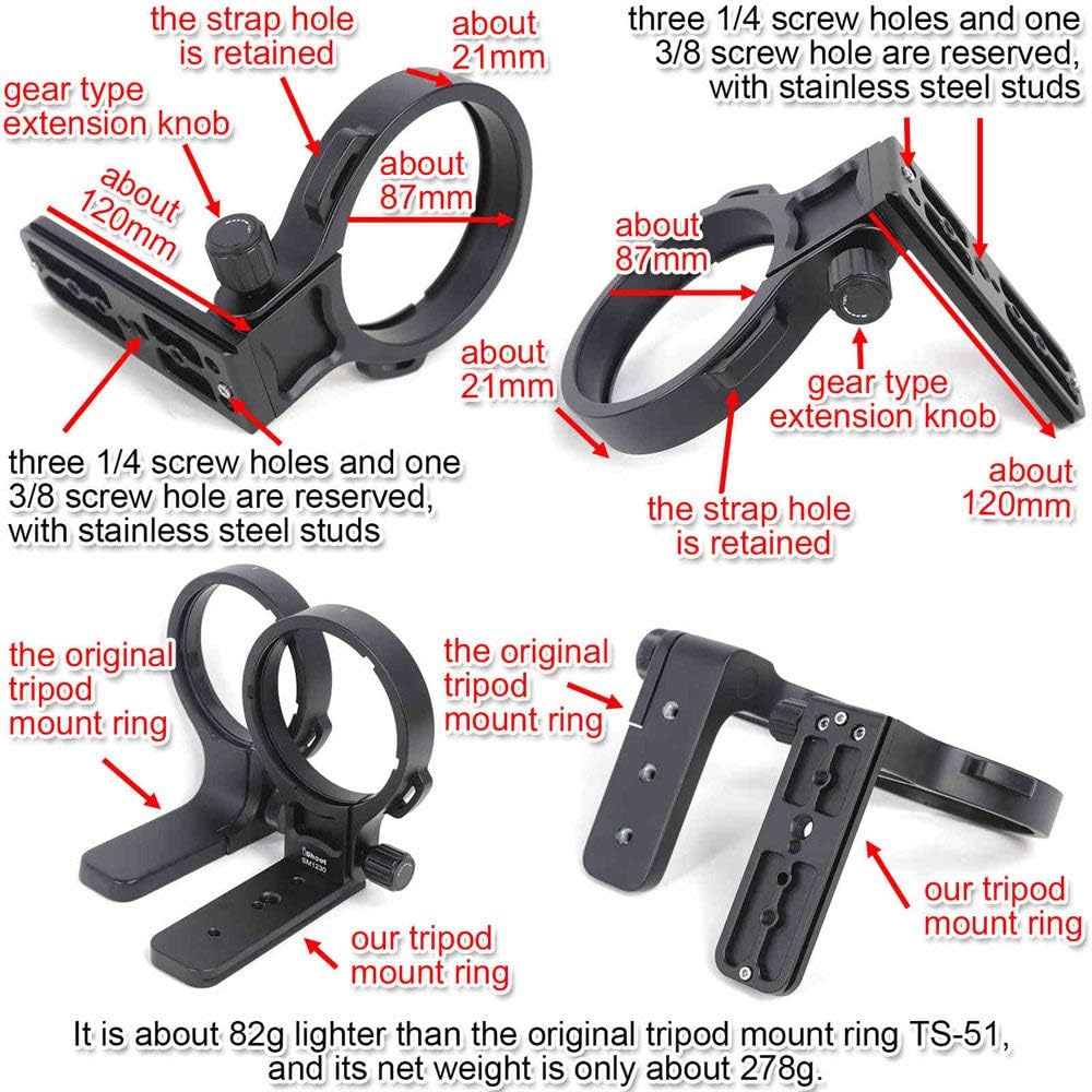 CNC Machined Lens Collar Tripod Mount Ring ARCA Fit X799
