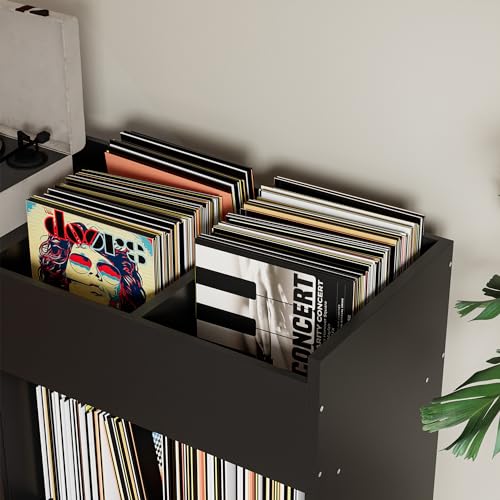 White Record Cabinet with Vinyl Storage C31030