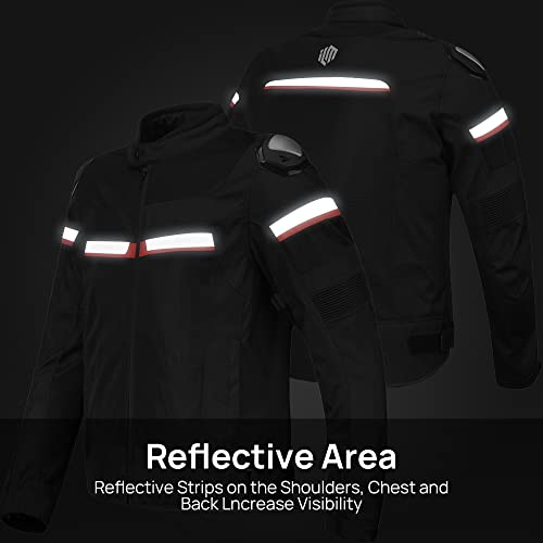 Mesh Motorcycle Riding Jacket CE Armored Breathable Black 2X-Large N8047