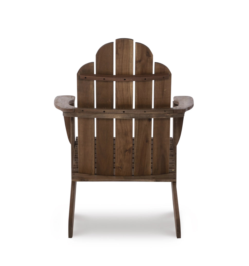 Slatted Wooden Outdoor Chair with Arched High Backrest L49310