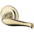 Lifetime Brass Privacy Decorative Lever with Traditional Round Rose F8240