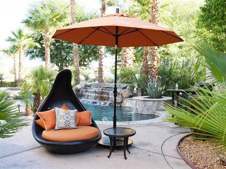 9 ft. Matted Black Aluminum Market Patio Umbrella B257309