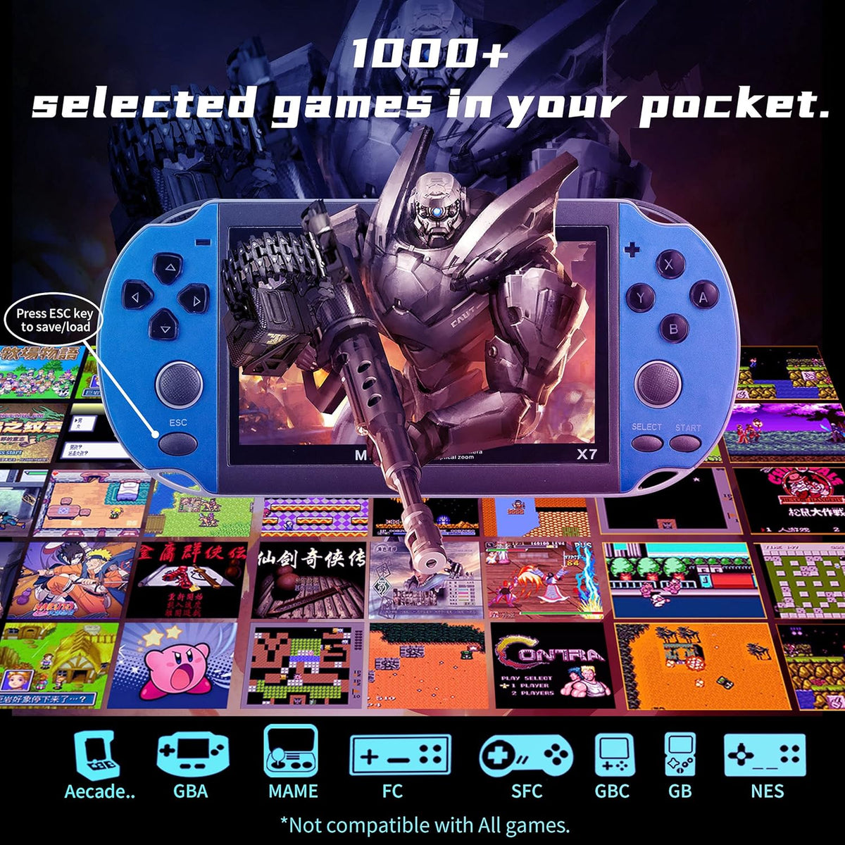 Handheld Game Console 4.3 Inch Screen 8G N669305