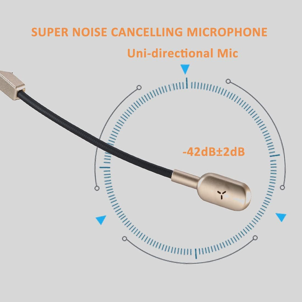 Gold USB Headset with Noise Cancelling Microphone G814