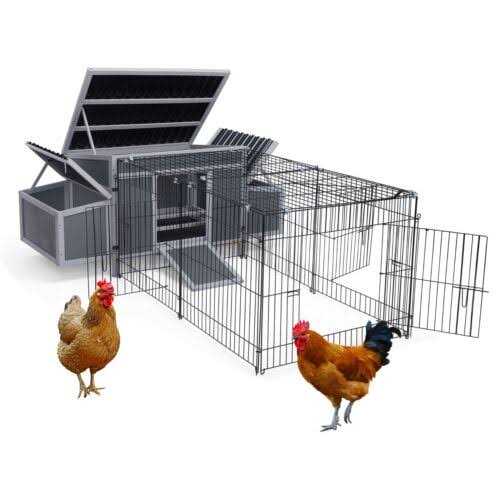 Outdoor Wooden Chicken Coop with Waterproof Roof J319