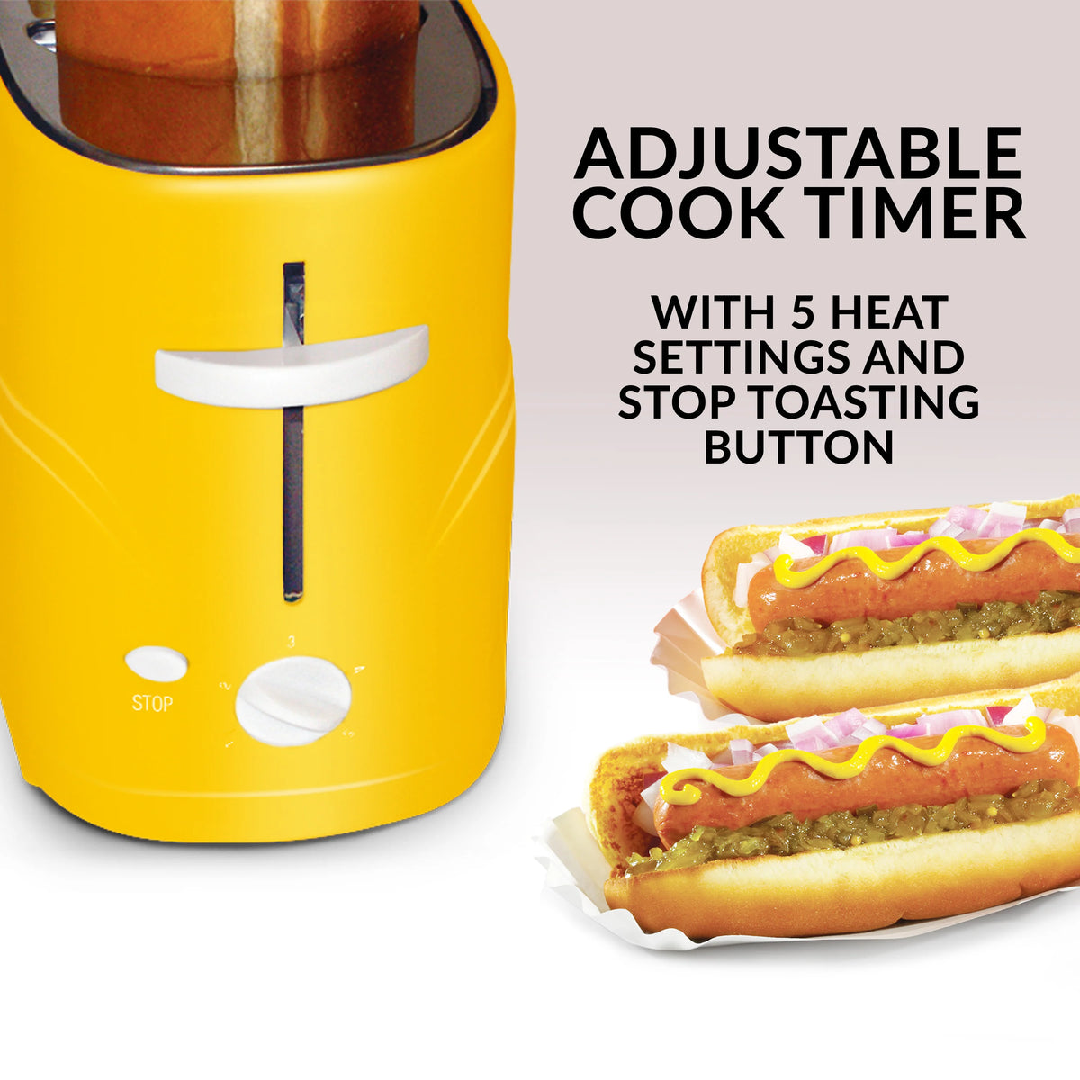 2 Slot Hot Dog and Bun Toaster with Mini Tongs K730