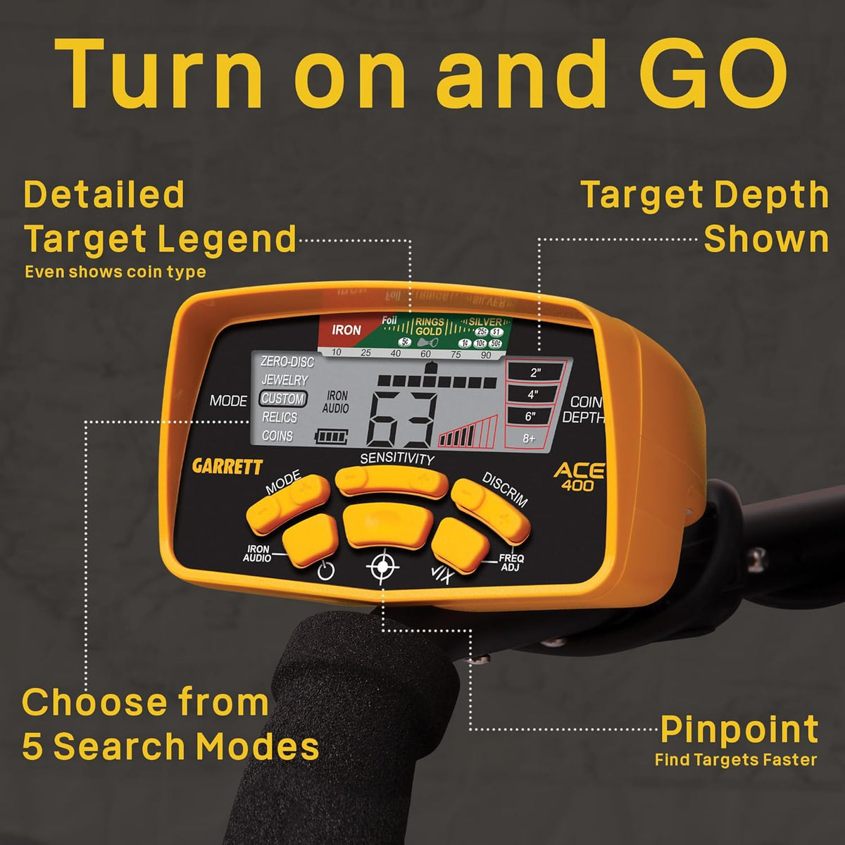 Metal Detector with Pinpointer, Edge Digger and Bag G461